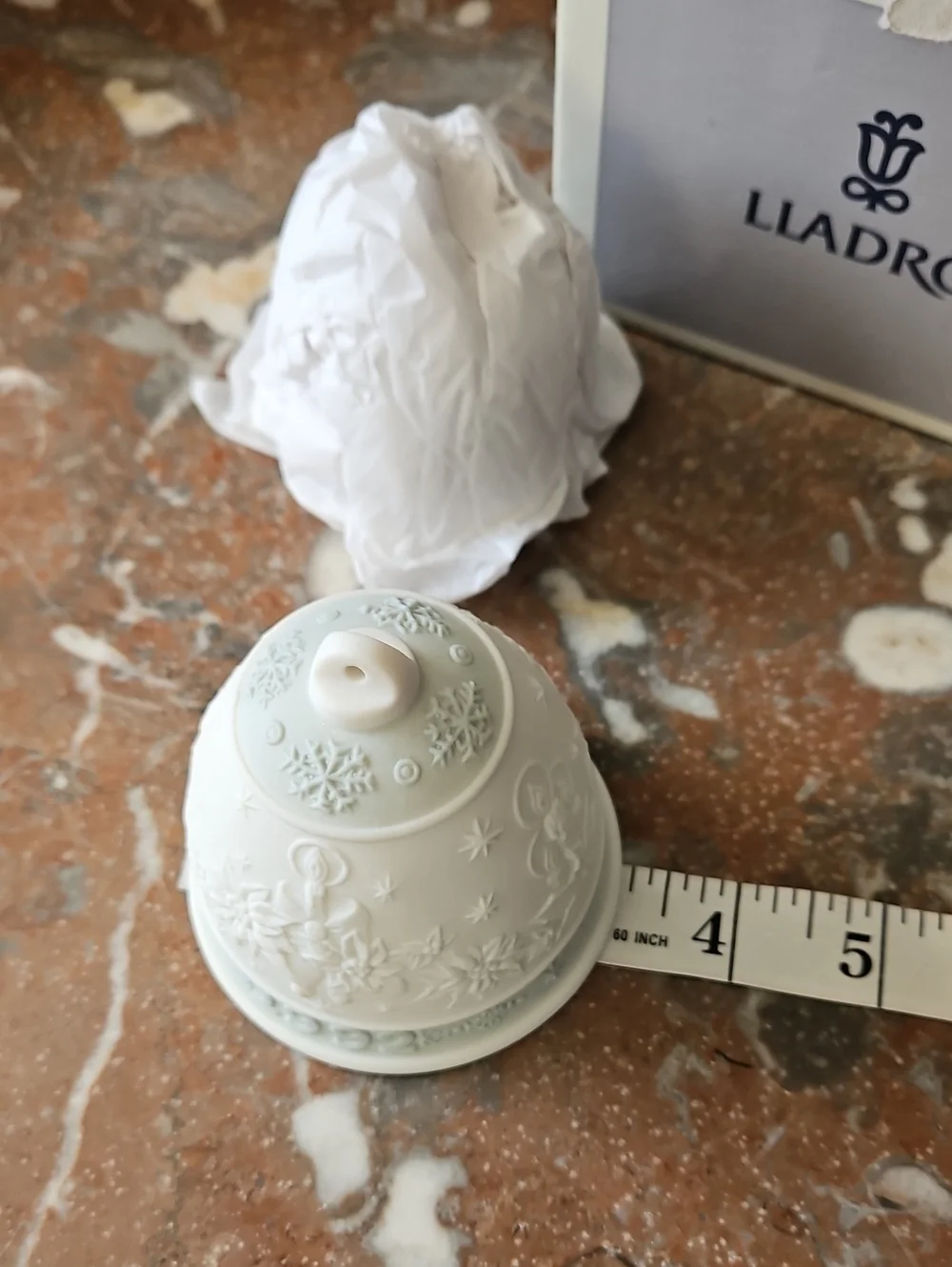 Vintage Lladro 1992 Christmas Bell Ornament